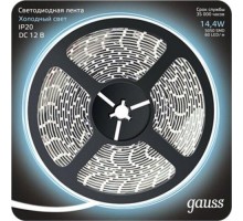 Лента светодиодная GAUSS LED 5050/60-smd 14.4w 12v dc холодный белый (блистер 5 312000314