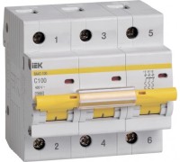 Автоматический выключатель IEK ВА47-100 3Р 100А 10кА С MVA40-3-100-C