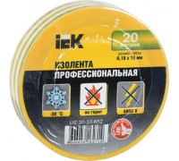 Изолента IEK ПВХ 0.18х19мм желт./зел. (рул. 20м) UIZ-20-10-K52