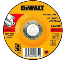 Диск шлифовальный по металлу DeWALT 115х6x22.2 мм тип 27 A24RBF DT42220Z-QZ [DT42220Z-QZ]