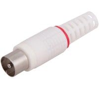 Разъем Proconnect 05-2041-2 ( уп 100 шт ) штекер TV без пайки, белый 05-2041-2