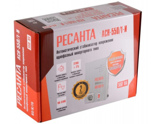 Стабилизатор напряжения однофазный инверторный Ресанта АСН-550/1-И 63/6/75