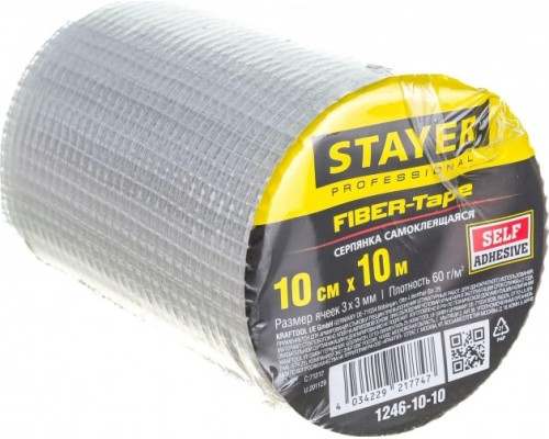 Клеящая лента STAYER FIBER-Tape серпянка 10см х 10м, professional [1246-10-10]