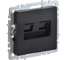 Розетка компьютерная IEK BRITE РК10-2-БрЧ двойная RJ45 кат.5E черная [BR-K20-1-K02]