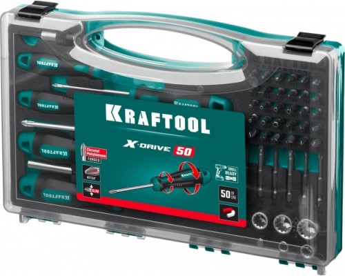 Набор отверток KRAFTOOL X-Drive-50 и насадок, 50 шт. [25815]