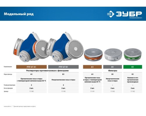 Фильтрующий элемент ЗУБР ПРОФЕССИОНАЛ в1 для рпг-67, два в упаковке [11143]