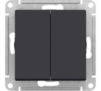 Выключатель двухклавишный Systeme Electric AtlasDesign (сх. 5) 10ax карбон ATN001051