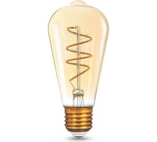 Лампа светодиодная GAUSS ST64 filament 6w 360lm 2400к е27 golden flexible led [157802006]