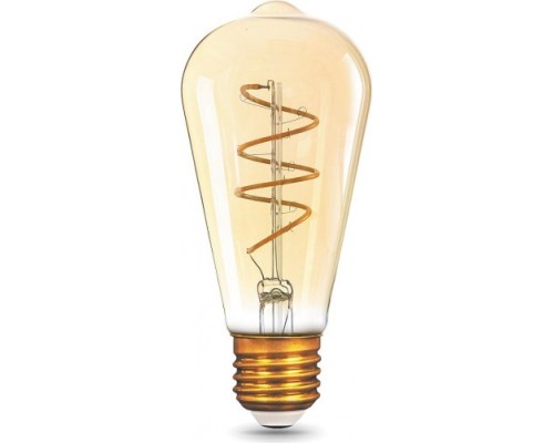 Лампа светодиодная GAUSS ST64 filament 6w 360lm 2400к е27 golden flexible led [157802006]