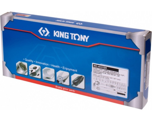 Набор головок 1/2" KING TONY 4531SR с принадлежностями, 6-гранные, 23 предмета