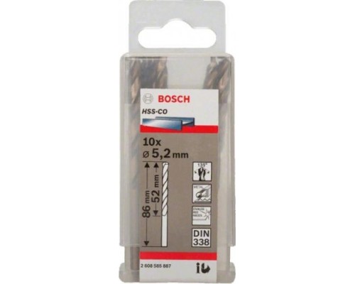 Сверло по металлу BOSCH HSS-CO 5.2 мм 10шт [2608585887]