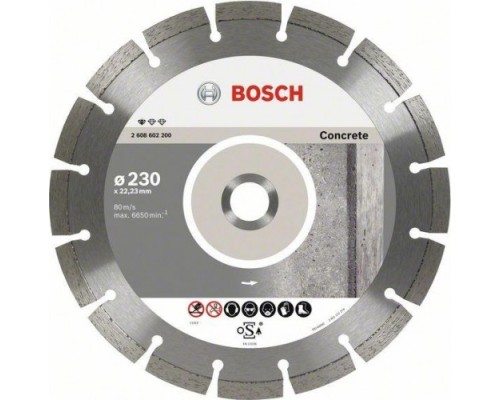 Алмазный диск для резки бетона BOSCH 230х22.2 мм Standard for Concrete [2608603243]