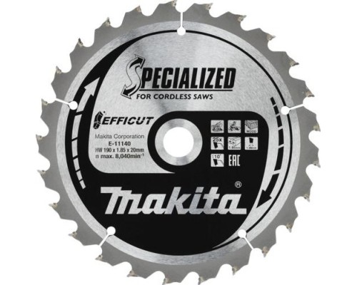 Пильный диск по дереву MAKITA E-11140 efficut 190x20x1,35x25t