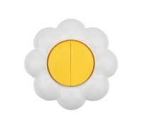 Выключатель Kranz KR-78-0621 двухклавишный HAPPY с/у, Ромашка, желтый/белый