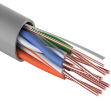 Кабель REXANT U/UTP, CAT 5e, PVC 4x2x0,50мм, 24AWG внутренний, серый, 25м [01-0043-25]