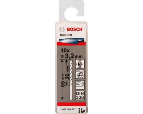 Сверло по металлу BOSCH HSS-CO 3.2 мм 10шт [2608585877]