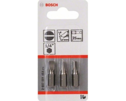 Бита для заворачивания BOSCH S0.5х3.0х49 мм XH PRO (3шт.) [2607001464]