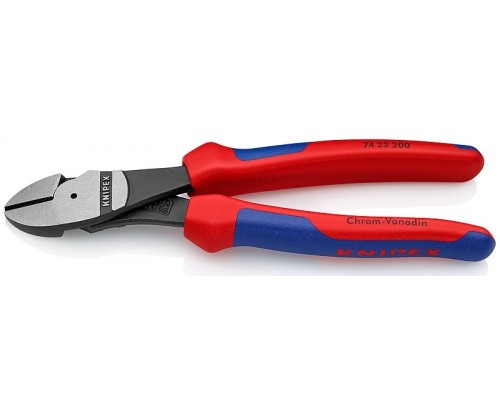 Бокорезы KNIPEX KN-7422200TBK особо мощные, губки 12°, 200 мм, 2-комп.ручки