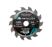 Пильный диск по дереву METALLICA Optima 185x30/20/16 мм 14 зубов, Т=2,4 мм продольный [902622]