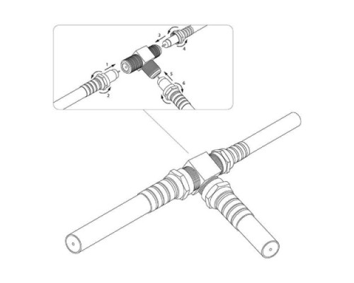 Переходник антенный REXANT 06-0022-A (3 гнезда F), тройник никель Переходник антенный REXANT 06-0022-A (3 гнезда F), тройник никель