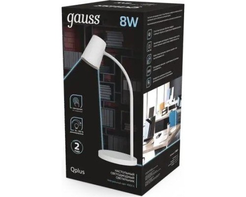 Светильник настольный GAUSS GT6031 qplus 8w 600lm 4000k 170-265v белый диммируемый le