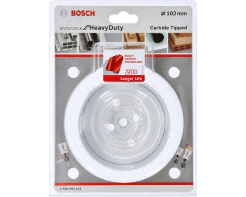 Коронка биметаллическая BOSCH Endurance f/Heavy Duty твердосплав 102 мм 102mm [2608594181]