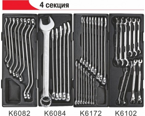 Тележка инструментальная JTC 5021+344 (7 секций) в комплекте с набором инструментов (344 предмета) [JTC-5021+344]