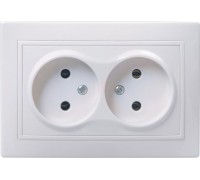 Розетка IEK Кварта 2-м сп 10а ip20 без заземл. ERK23-K01-10-DM