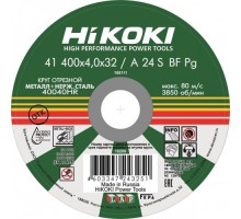 Отрезной круг по металлу HiKOKI 400х4х32мм, A24S, тип41 [RUH40040]