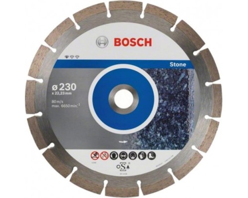 Алмазный диск для резки бетона BOSCH 230-22,23, мм Standard for Stone 10 шт в уп. [2608603238]