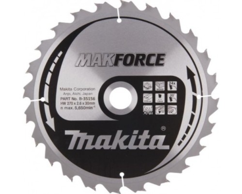 Пильный диск по дереву MAKITA 270x30x1.8x24T для makforce [B-35156]