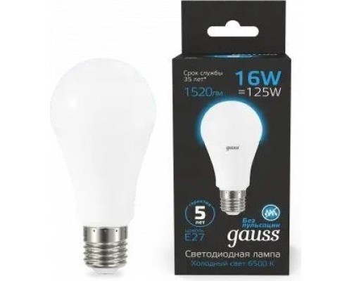 Лампа светодиодная GAUSS A60 a60 16w 1520lm 6500k e27 led [102502316]