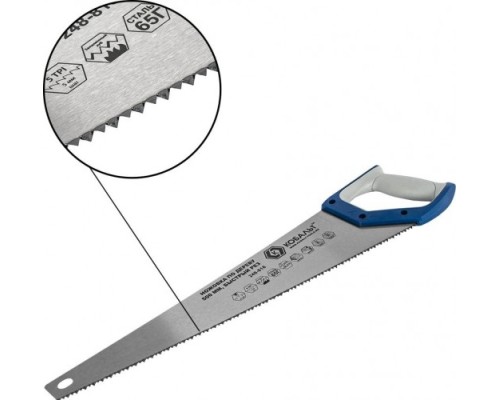 Ножовка по дереву КОБАЛЬТ 248-818 500 мм, зак. зуб, 2d-заточка, двухк. рукоятка.