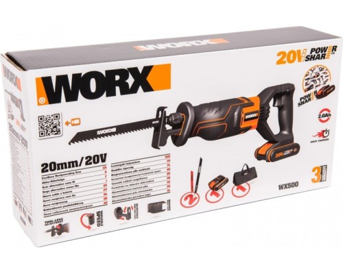 Пила сабельная аккумуляторная WORX WX500