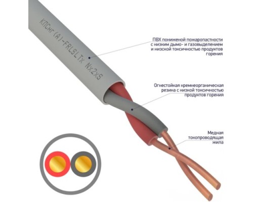 Кабель REXANT 01-4930 КПСнг(A)-FRLSLTx 1x2x0,50мм², бухта 200м (ТОП-1)