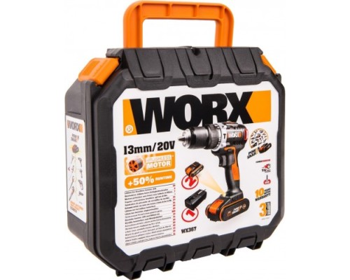 Дрель-шуруповерт аккумуляторная WORX WX367 ударная, бесщеточная