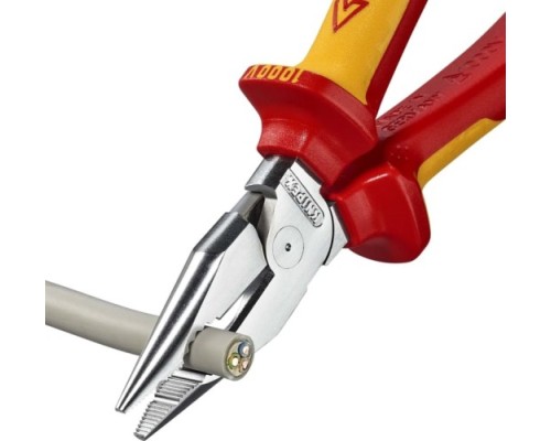 Плоскогубцы диэлектрические KNIPEX KN-0826185SB остроконечные с удлиненными губками, 185 мм