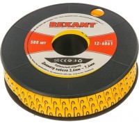 Маркер REXANT EC-2, 12-6061 на кабель, ø 3,6...7,4 мм, цифры 0-9, комплект 10  12-6061