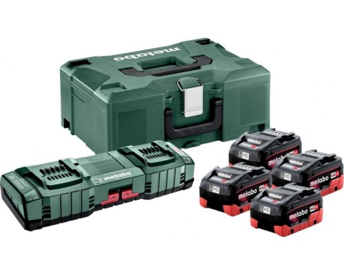 Набор аккумуляторов и зарядное устройство18V METABO 18V Basic-Set 8,0 LiHD 4х8.0 Ач ASC Ultra + Metaloc [685135000]