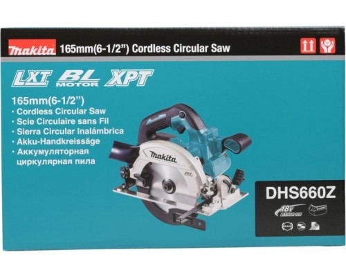 Пила циркулярная аккумуляторная MAKITA DHS 660 Z с бесщеточным двигателем без, АКБ и ЗУ [DHS660Z]