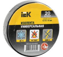 Изолента IEK ПВХ 0.13х15мм (рул. 20м) черн. [UIZ-13-10-K02]