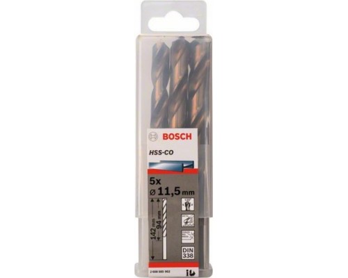 Сверло по металлу BOSCH кобальтовое 11.5 мм (уп5шт) [2608585902]
