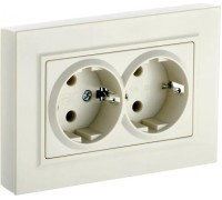Розетка IEK BRITE РСш12-3 16а 2-м защ. шторки беж. BR-R24-16-K10-F