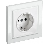 Розетка IEK BRITE РСР14-1-0 16а защ. шторки бел. BR-R14-16-K01-F
