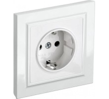 Розетка IEK BRITE РСР14-1-0 16а защ. шторки бел. BR-R14-16-K01-F