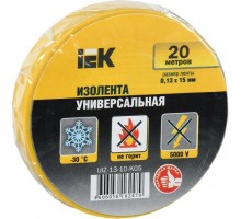 Изолента IEK ПВХ 0.13х15мм (рул. 20м) желт. [UIZ-13-10-K05]