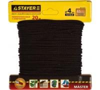Шнур полипропиленовый STAYER MASTER с сердечником, черный, d=4 мм, 20 м [50411-04-020]