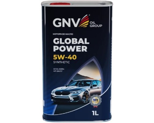 Масло моторное GNV Global Power 5W40 Synthetic A3/B4, SN/CF 1 л (металл. канистра) GGP1M11072017510540001