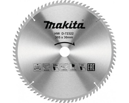 Пильный диск по дереву MAKITA D-72322 305х30х80t