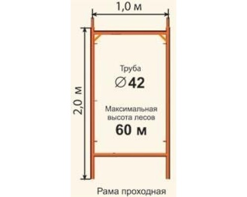 Леса строительные проходные ЛРСП-300 D-42 мм 6х30, без настила